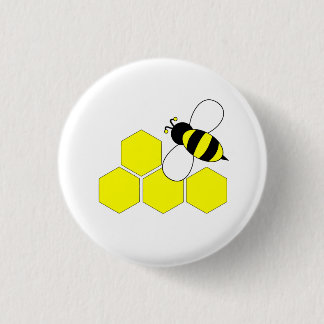 Badge Rond 2,50 Cm Abeille de nid d'abeilles