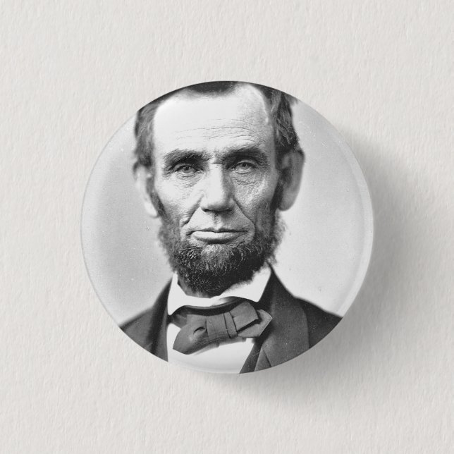 Badge Rond 2,50 Cm Abraham Lincoln (Devant)