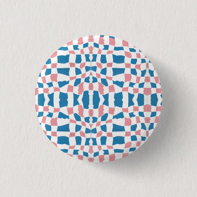 Badge Rond 2,50 Cm Abstrait bleu et rose (Devant)