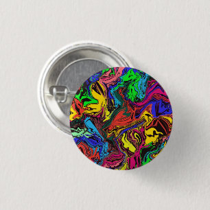 Badge Rond 2,50 Cm Abstrait Coloré Twirly / Poussé /