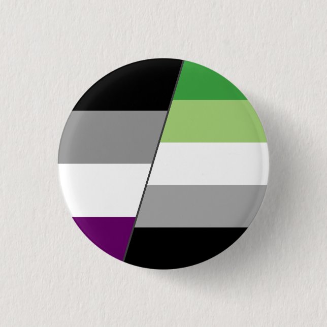 Badge Rond 2,50 Cm Ace et drapeau aromantique (Devant)