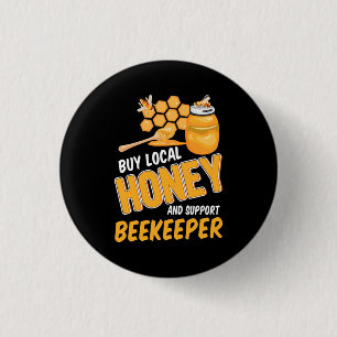 Badge Rond 2,50 Cm Acheter Du Miel Local Et Apporter De L'Apiculteur
