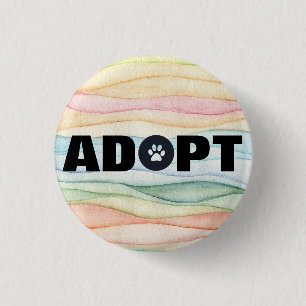 Badge Rond 2,50 Cm Adopter Empreinte de Patte 
