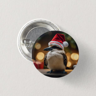 Badge Rond 2,50 Cm adorable Noël Kookaburra,