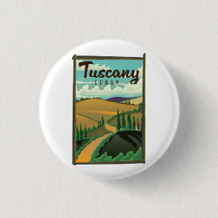 Badge Rond 2,50 Cm Affiche de voyage Toscane Italie