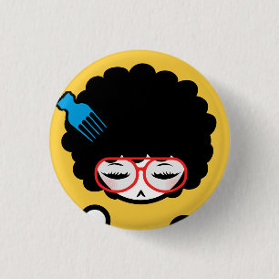 Badge Rond 2,50 Cm Afro Nina des années 70