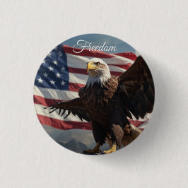 Badge Rond 2,50 Cm Aigle de la liberté