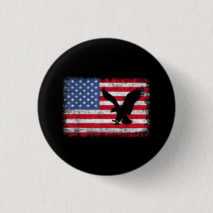 Badge Rond 2,50 Cm Aigle du drapeau américain USA