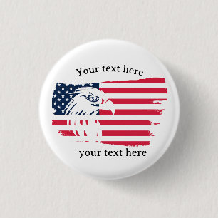 Badge Rond 2,50 Cm aigle et drapeau