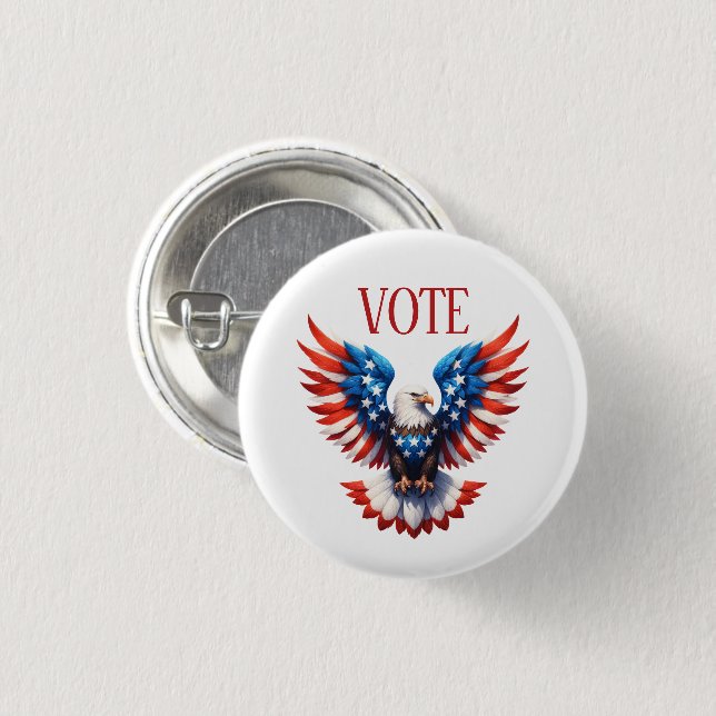 Badge Rond 2,50 Cm Aigle patriotique (Devant & derrière)