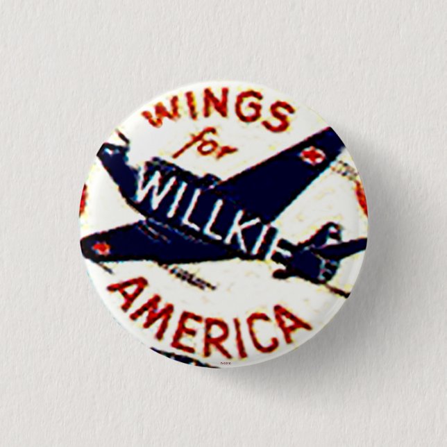 Badge Rond 2,50 Cm Ailes pour Willkie - bouton (Devant)