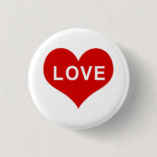 Badge Rond 2,50 Cm AIMER Red Love Heart