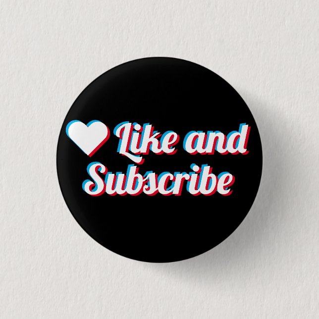 Badge Rond 2,50 Cm Aimez Et Abonnez-Vous (Devant)