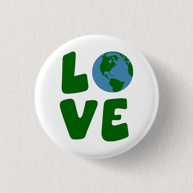 Badge Rond 2,50 Cm Aimez la planète de Terre (Devant)