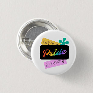 Badge Rond 2,50 Cm Aimez l'amour de fierté. LGBT+pride. Bouton arc-en