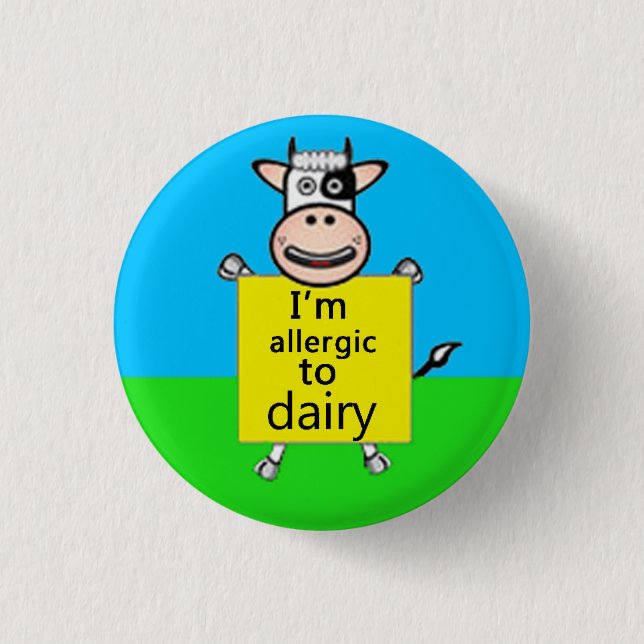 Badge Rond 2,50 Cm Alerte d'allergie de laiterie (Devant)