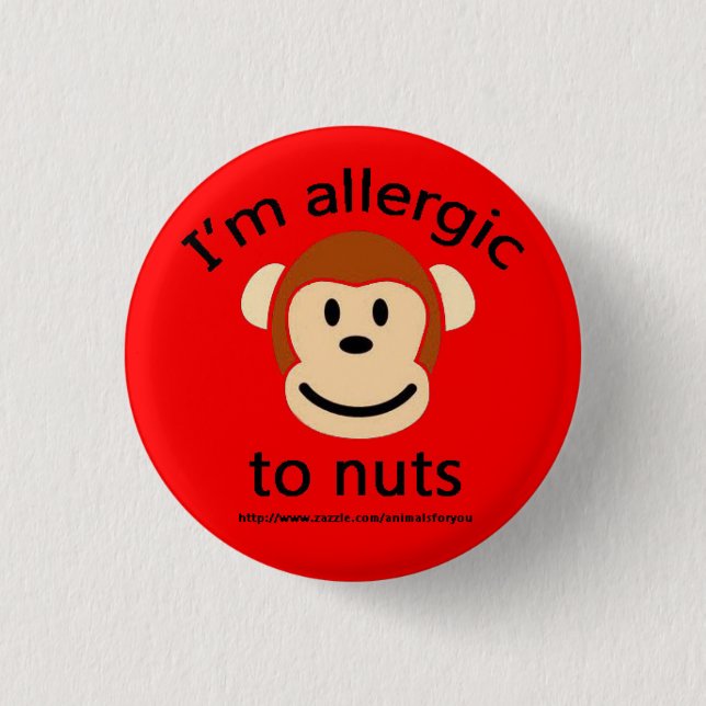 Badge Rond 2,50 Cm Alerte d'allergie d'écrou (Devant)