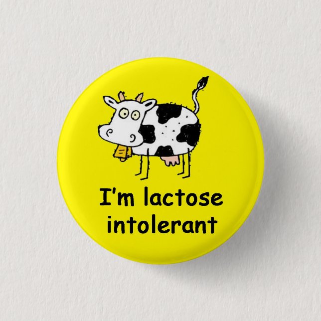 Badge Rond 2,50 Cm Alerte d'allergie d'intolérance au lactose (Devant)