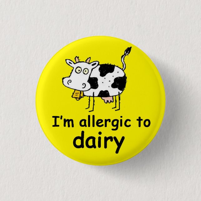 Badge Rond 2,50 Cm Allergique à la laiterie (Devant)