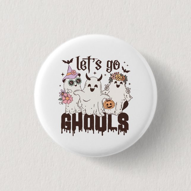 Badge Rond 2,50 Cm Allons Gouls Halloween (Devant)