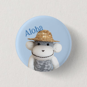 Badge Rond 2,50 Cm Aloha Sock Monkey(Garçon)