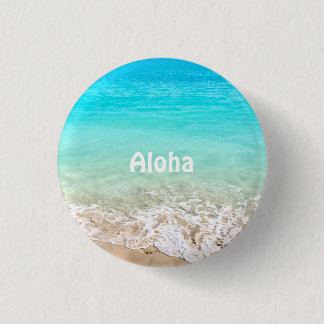 Badge Rond 2,50 Cm Aloha Tropical Hawaïen