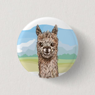 Badge Rond 2,50 Cm Alpaca