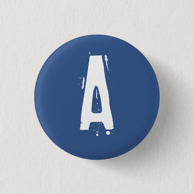 Badge Rond 2,50 Cm Alphabet "A" Collectible (#2) (Devant)