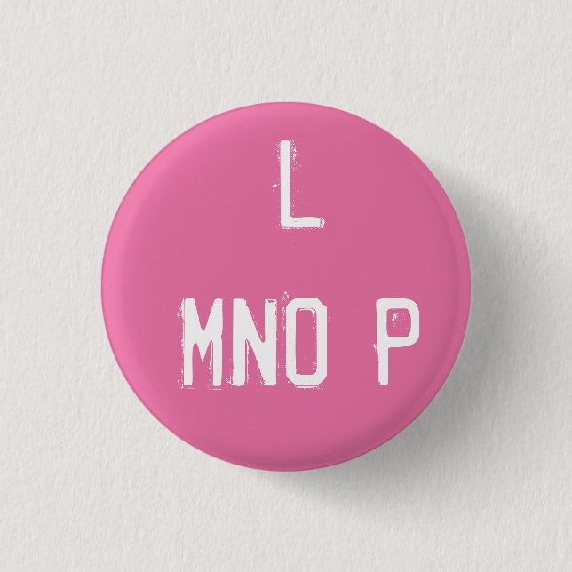 Badge Rond 2,50 Cm Alphabet "L MNOP" Collectible (#12) (Devant)