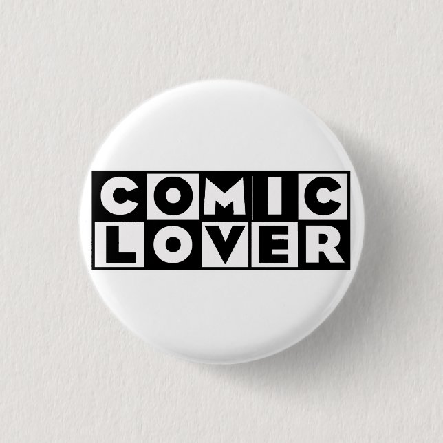 Badge Rond 2,50 Cm Amateur de Bande Dessinée Conception Gras (Devant)