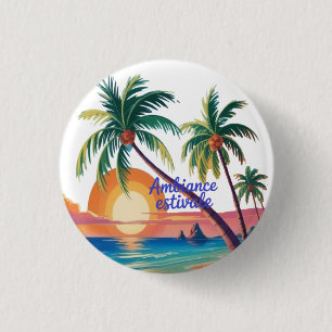 Badge Rond 2,50 Cm Ambiance Estivale