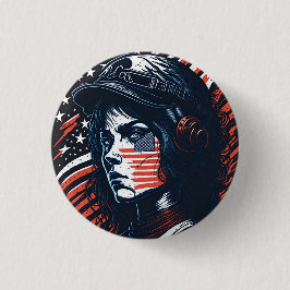 Badge Rond 2,50 Cm american fan 1