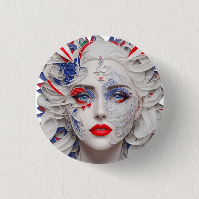 Badge Rond 2,50 Cm american fan 32 (Devant)