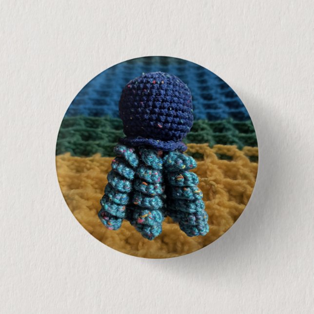 Badge Rond 2,50 Cm Amigurumi méduse (Devant)