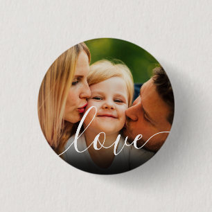 Badge Rond 2,50 Cm Amour du script photo personnalisé