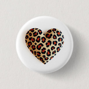 Badge Rond 2,50 Cm Amour Empreinte de léopard