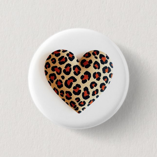Badge Rond 2,50 Cm Amour Empreinte de léopard (Devant)