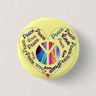 Badge Rond 2,50 Cm Amour et paix_