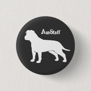 Badge Rond 2,50 Cm AmStaff aux oreilles tombantes