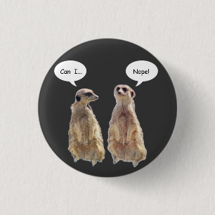 Badge Rond 2,50 Cm Amusant, mignon meerkats en conversation