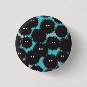Badge Rond 2,50 Cm Amusant monstres noirs moelleux