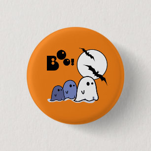 Badge Rond 2,50 Cm Amusant Petit Fantôme. Cadeau Halloween