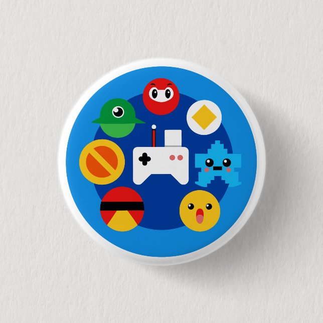 Badge Rond 2,50 Cm Amusant Retro Arcade (Devant)