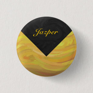 Badge Rond 2,50 Cm Ananas et Monogramme noir
