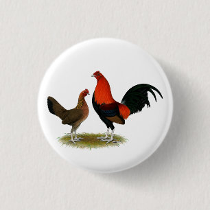 Badge Rond 2,50 Cm Ancien jeu anglais Bantams : BB Red Pair