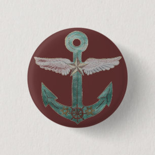 Badge Rond 2,50 Cm Ancre de dirigeable