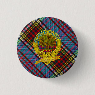 Badge Rond 2,50 Cm Anderson Clan Tartan et Motif