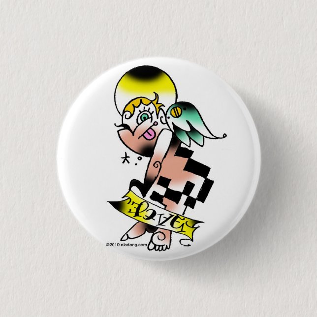 BADGE ROND 2,50 CM ANGE DE LIL (Devant)