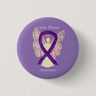 Badge Rond 2,50 Cm Ange de sensibilisation à la fibrose kystique Ruba