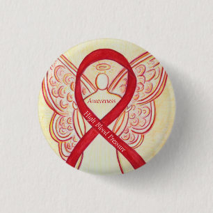 Badge Rond 2,50 Cm Ange de sensibilisation à la pression artérielle É